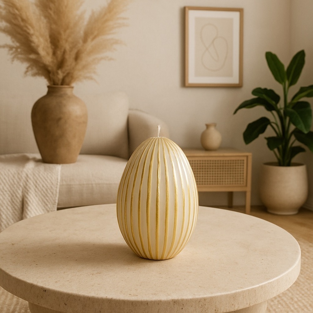 NWOT Zara Gold Stripe Candle